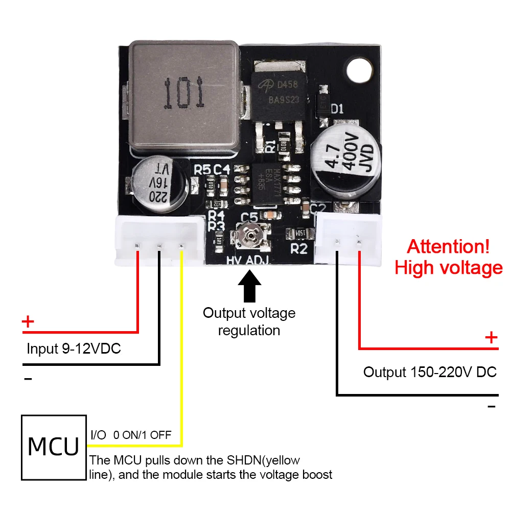 DC 5V-12V to 170V 150V-220V Glow Tube High Voltage DC Power Boost Module F/ Nixie Tube Glow Magic Eye MAX1771 with off function