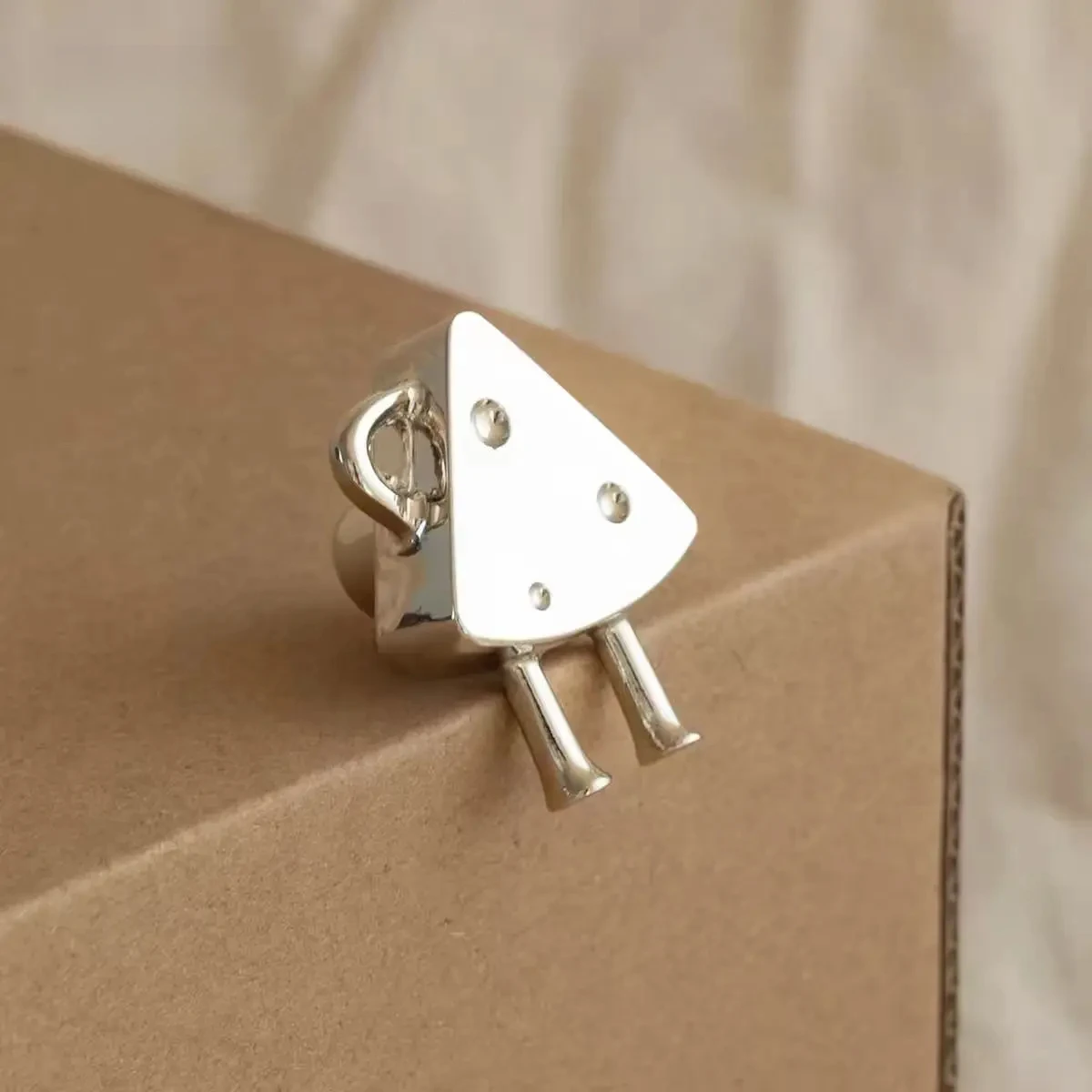 Children's Room Cabinet Pull Pure Brass Wardrobe Door Handle Light Luxury French Bedroom Drawer Knob Cheese Plated Silver Handle