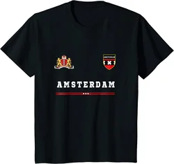 Amsterdam T-shirt Sport/Soccer Jersey Tee Flag Football T-Shirt. Summer Cotton Short Sleeve O-Neck Mens T Shirt