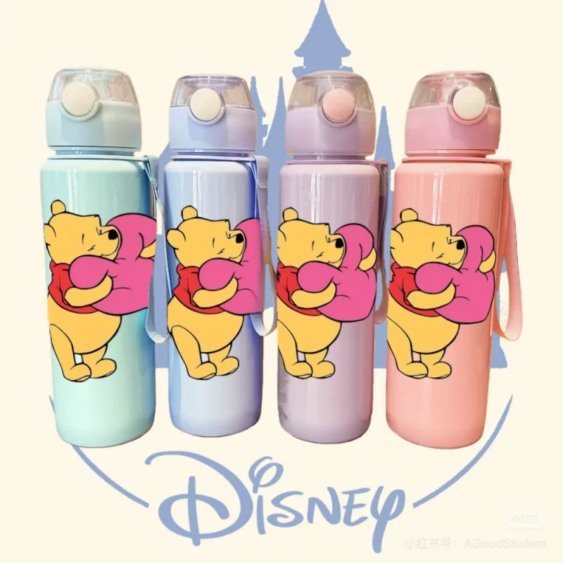 

3D Printed Disney Winnie the Pooh Cartoon Water Bottle - Cute & Leak-Proof, Lightweight & Portable for Home & Outdoor Use 700ML