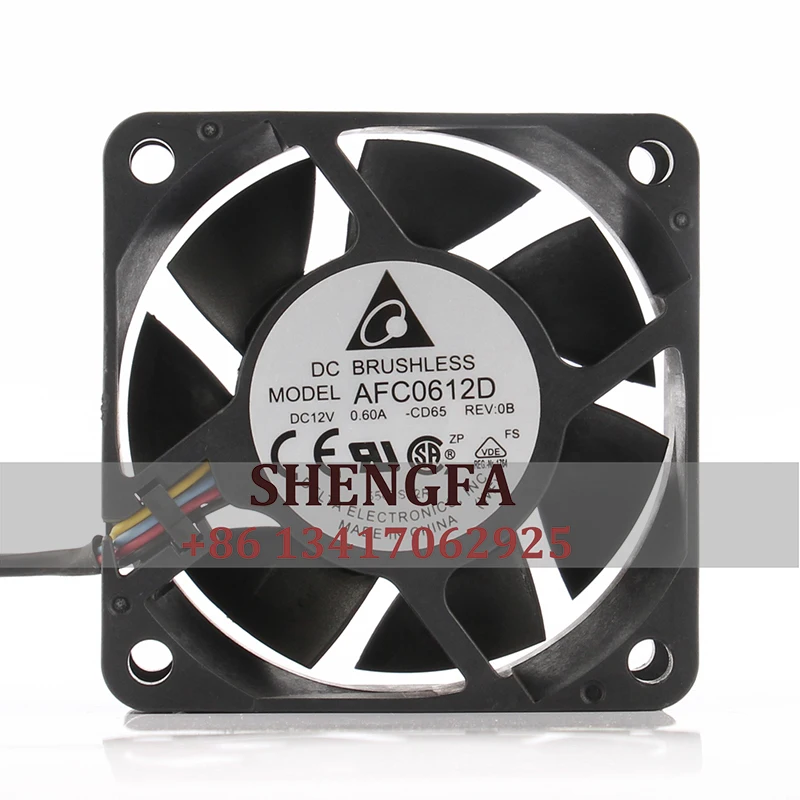 

Delta AFC0612D Case Cooling Fan DC12V 0.6A 60x60x25MM 6025 6CM Exhaust Industrial Axial Flow Dual Ball Ventilation