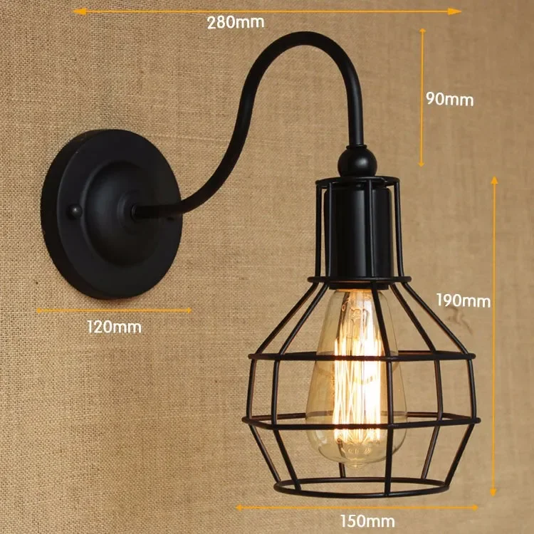 

Edison light bulb wall lamp Knob switch warehouse loft American country retro industry Vintage iron Small Wall Lamps Vintage