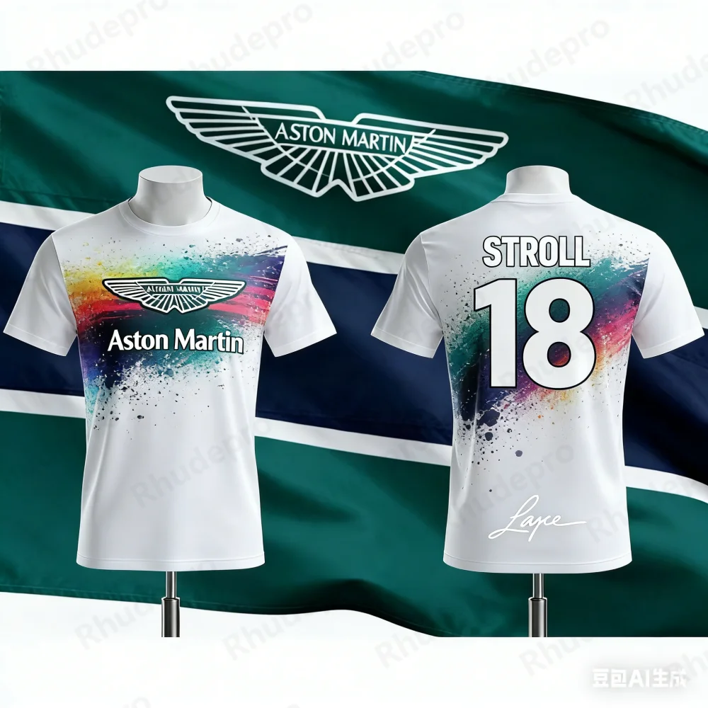 

Aston Martin 2026 T-Shirt Men Pure Motorcycle Jersey Fernando Alonso 14 Racing Lance Stroll 18 AMR Collectible Fan James Bond
