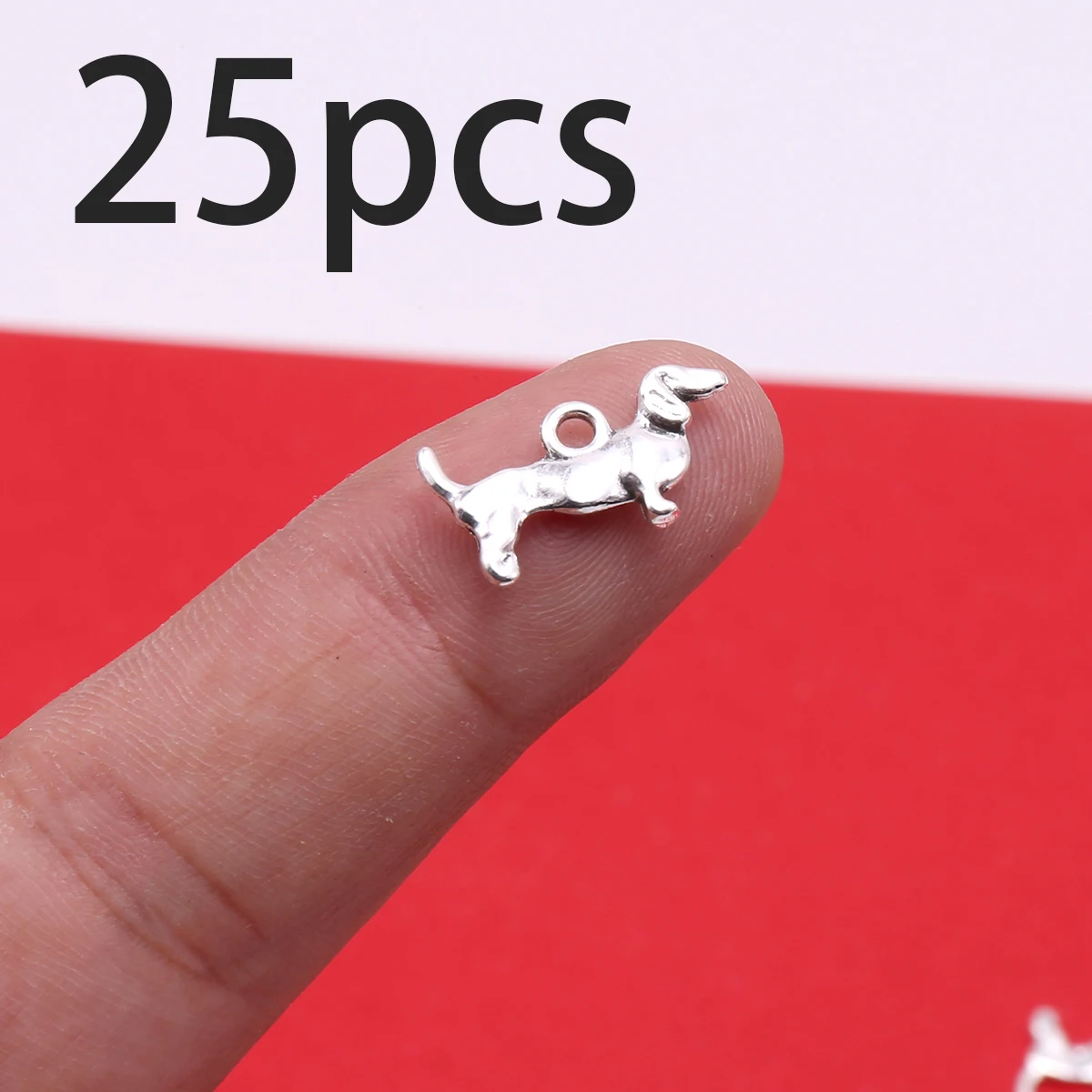 25-Piece Set of Cute Handmade Accessories, Small Dachshund Dog Charms, Suitable for DIY Bracelets, Necklaces, Earrings, Pendants, and Jewelry DIY Basic Crafting Materials