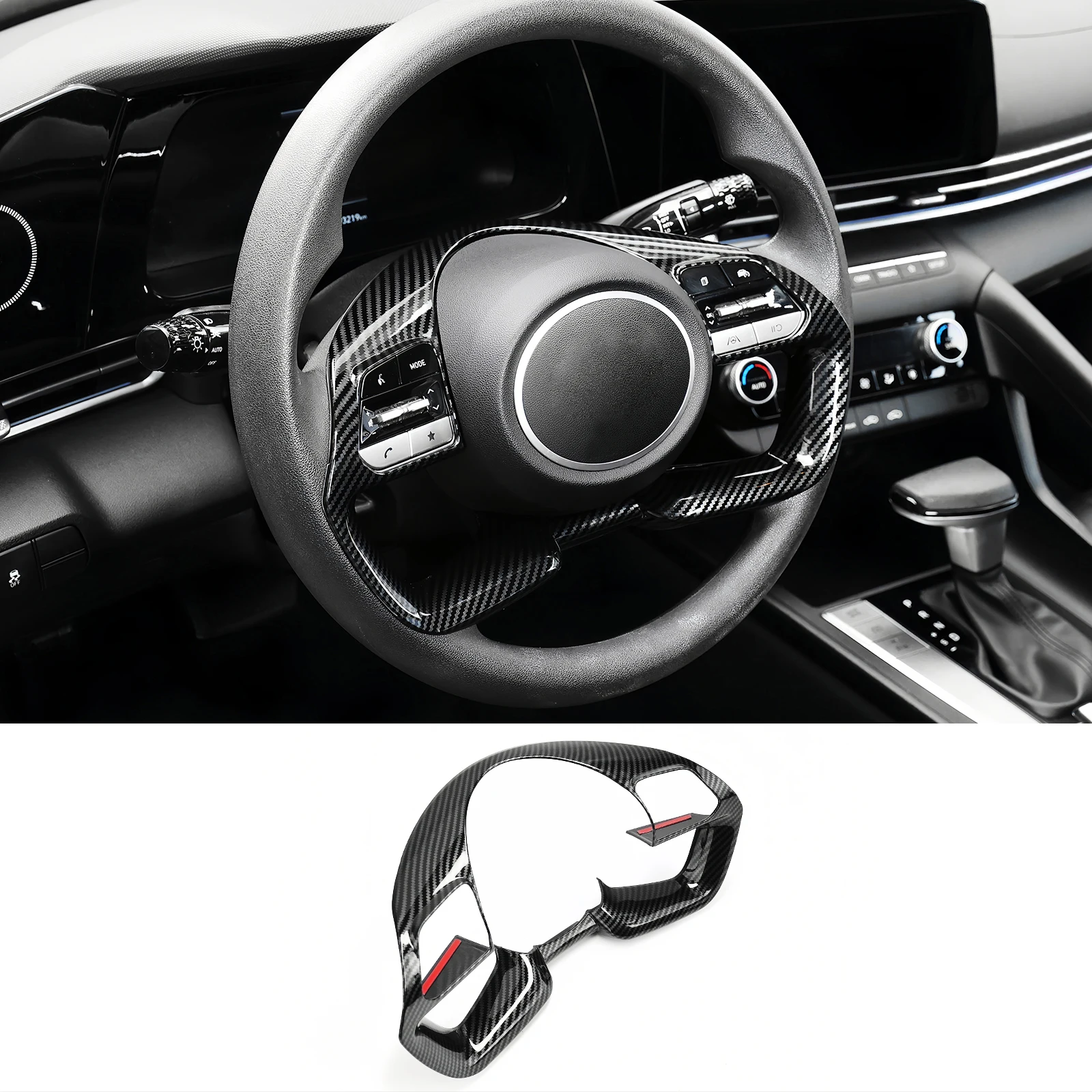 

For Hyundai Elantra CN7 2021-2023 Steering Wheel Button Cove Trim Interior Accessories1pcs/set