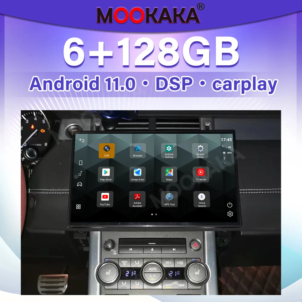 

6+128GB Android 11 Carplay For Land Rover Range Rover Evoque L538 2010-2019 Car Radio GPS Navi Multimedia Player Head Unit DSP