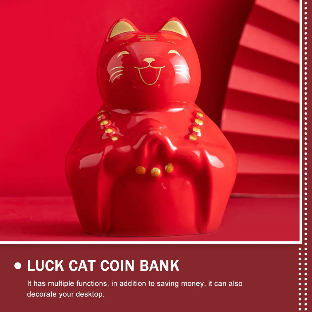 

Lucky Coins Piggy Bank Unbreakable Mini Cat Ornaments Money Animals Fortune