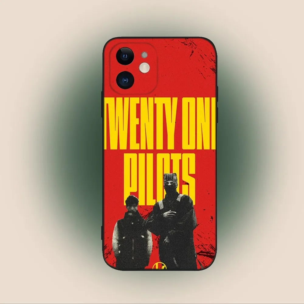 T-Twenty One Pilots  Phone Case For iPhone 15,14,13,12,11,Plus,Pro Max,XS,X,XR,SE,Mini,8,7 Soft Silicone Black Cover