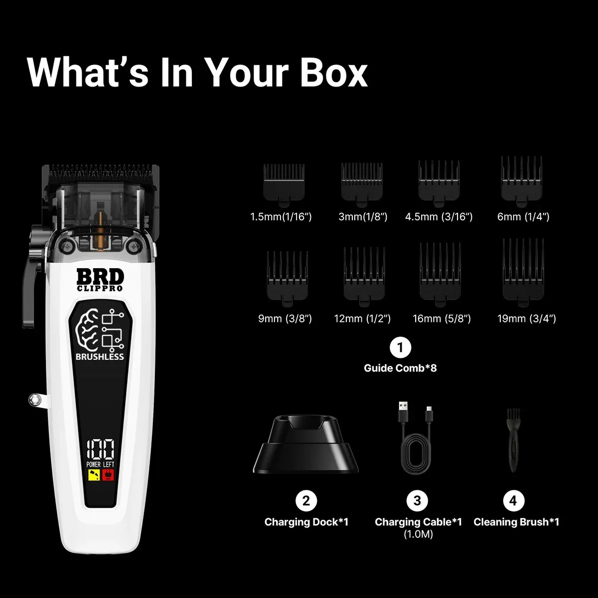 BRDCLIP 106B FA1T 609 ماكينة قص الشعر الاحترافية 7500 دورة في الدقيقة 7700 دورة في الدقيقة 7000 دورة في الدقيقة DLC شفرة مع قاعدة 106B ماكينة قص الشعر بدون فرشاة #3