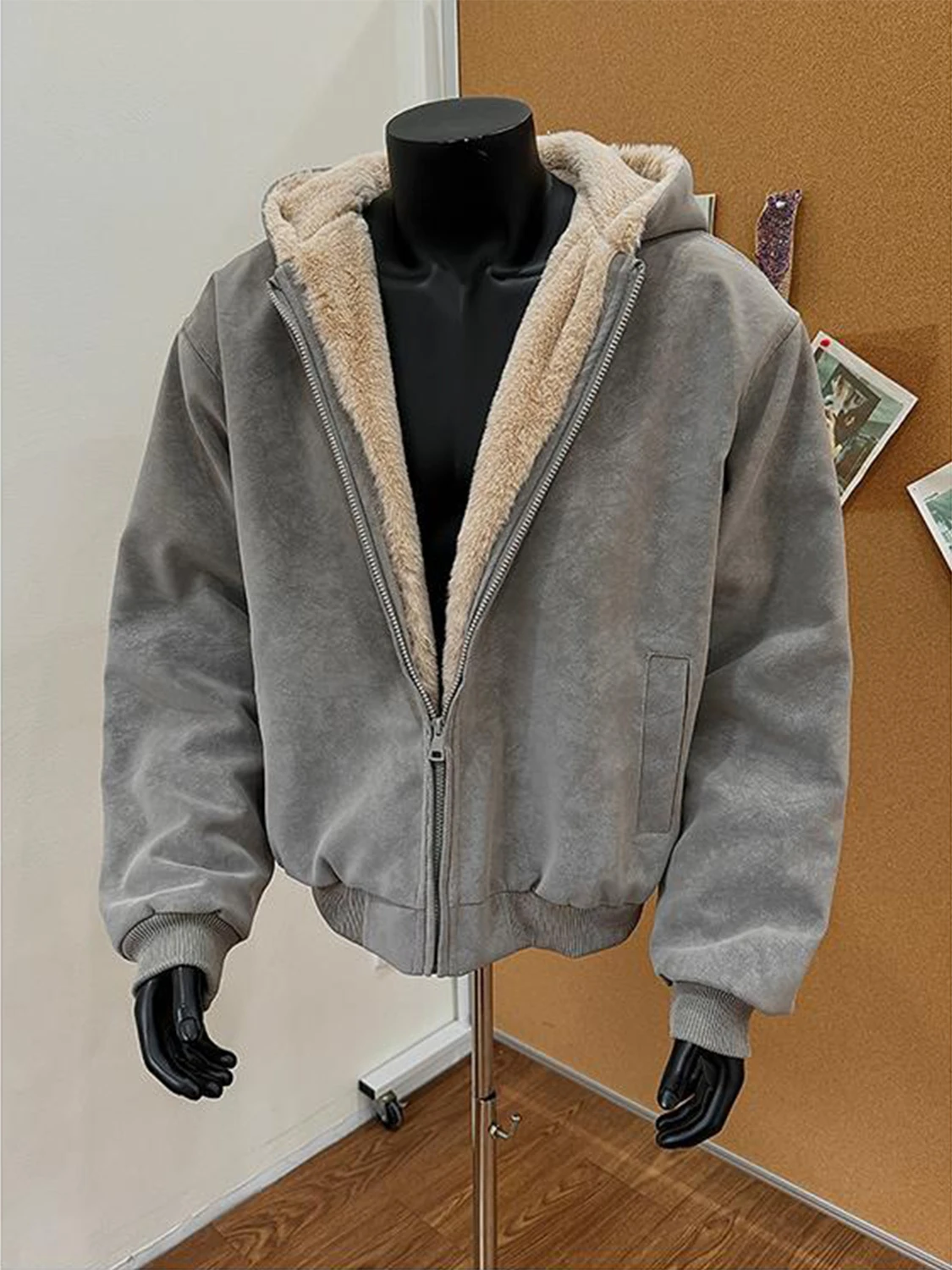 

Американское свободное хлопковое пальто с капюшоном, мужское зимнее теплое пальто из искусственной кожи, молодежное модное длинное пальто из полиэфирного волокна на молнии све