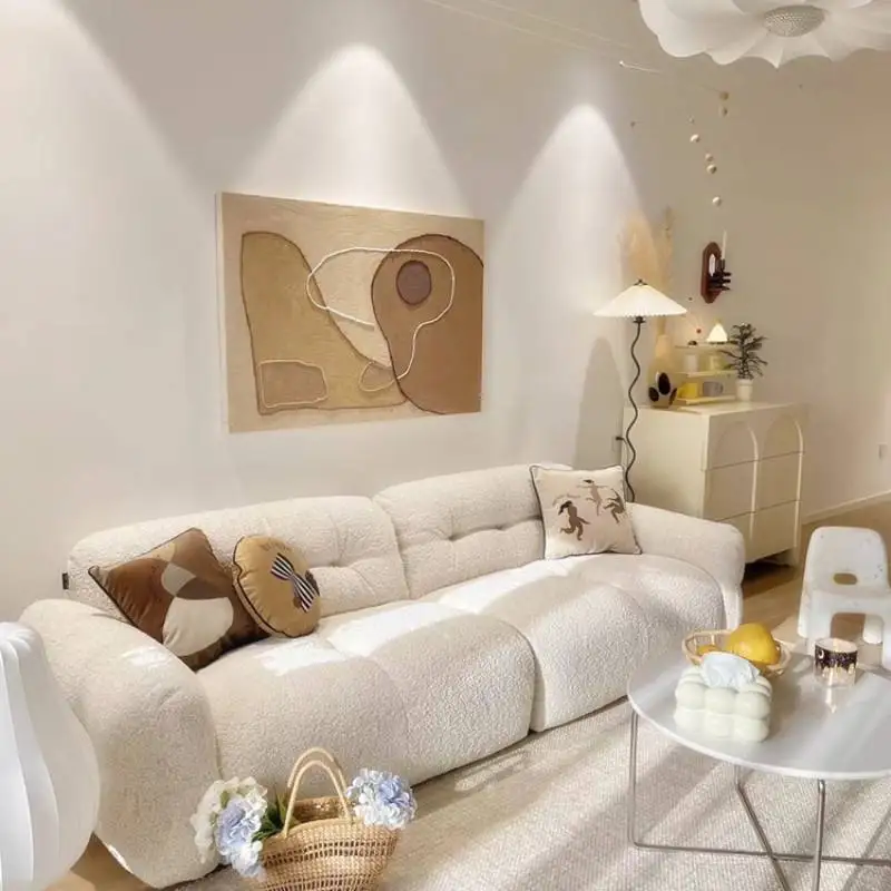 

European Beige Living Room Sofas Minimalist Individual Nordic Living Room Sofas Lazy 2 Seater Woonkamerbanken Home Furniture