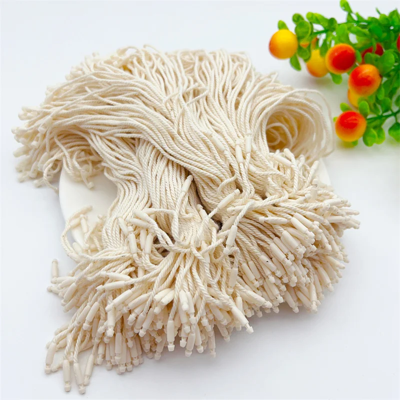 5000pcs/Lot Weave Cotton Tag Rope For Halloween Party Layout Pendant Decorate String Snap Lock DIY Garment Shop Price Label Cord