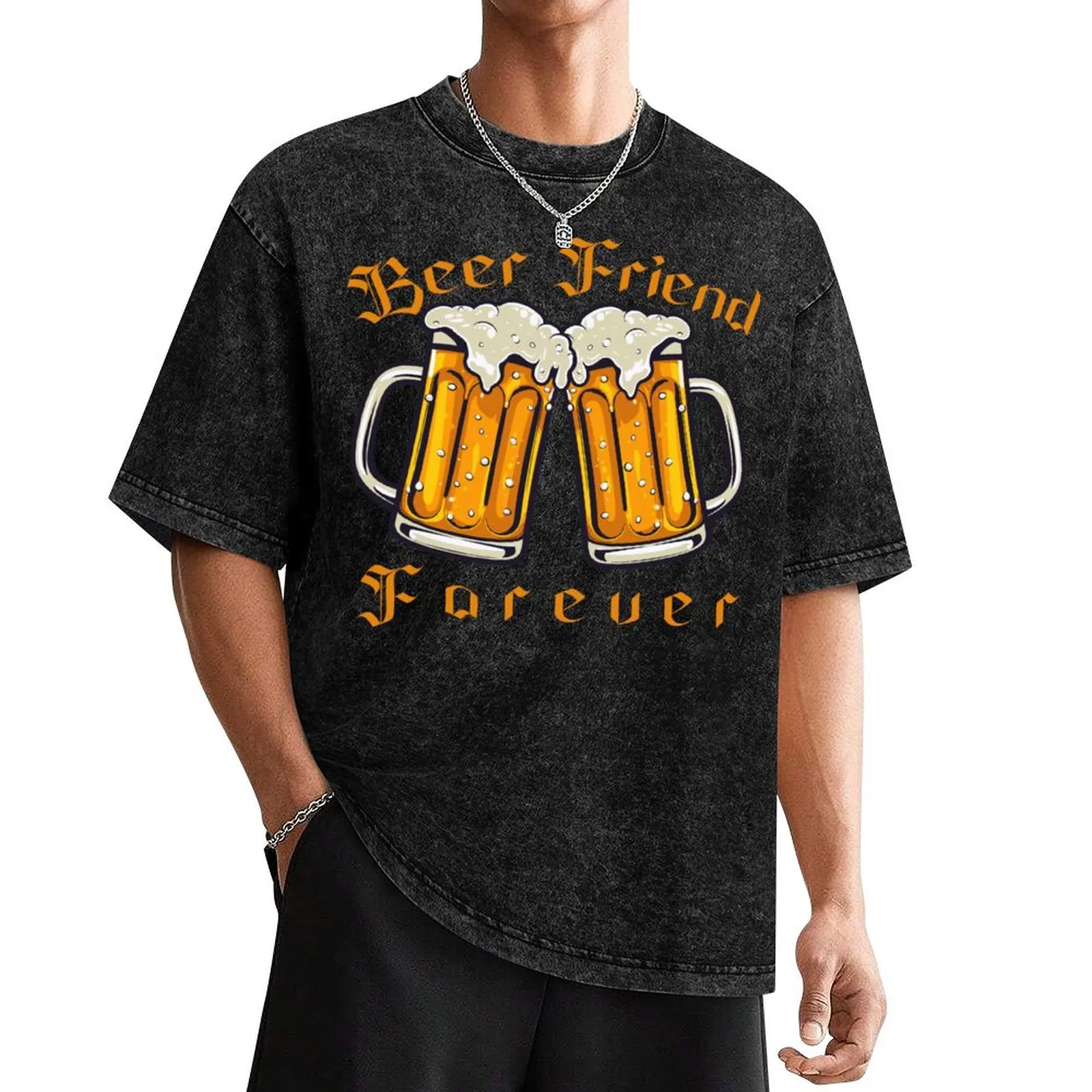 

Beer Friend Forever Funny Drinking T-Shirt graphic tee shirt anime figures vintage clothes mens cotton t shirts