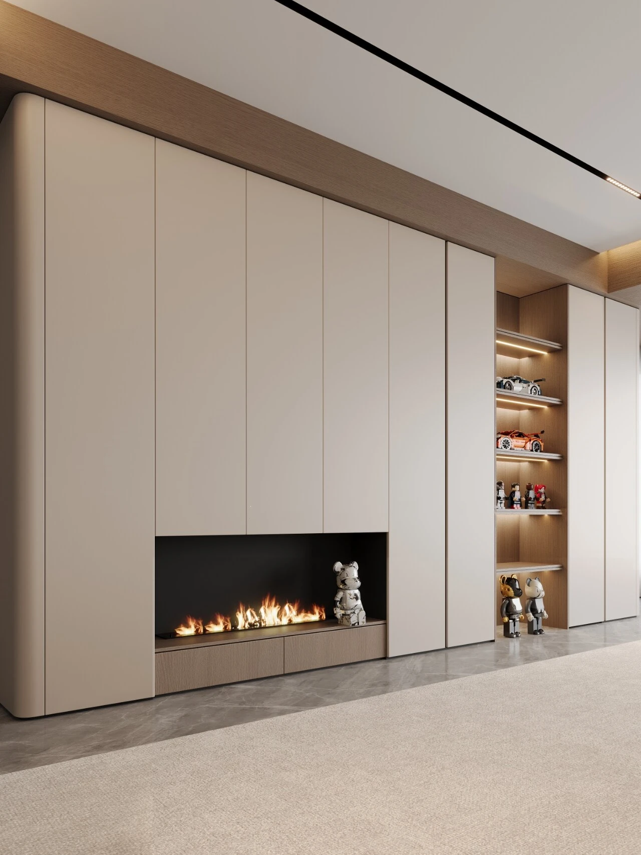 ^Custom Modern Built-in Wardrobe with Adjustable Height and Multi-functional Leather Jewelry Box for Jewelry Organization