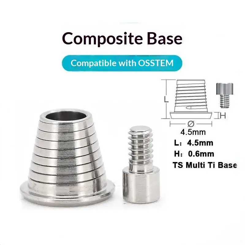 .New.Osstem Multi-Unit Titanium Base Abutment CAD/CAM Grade 5 Ti-Base High Precision Implant Restoration Dental Clinics Labs