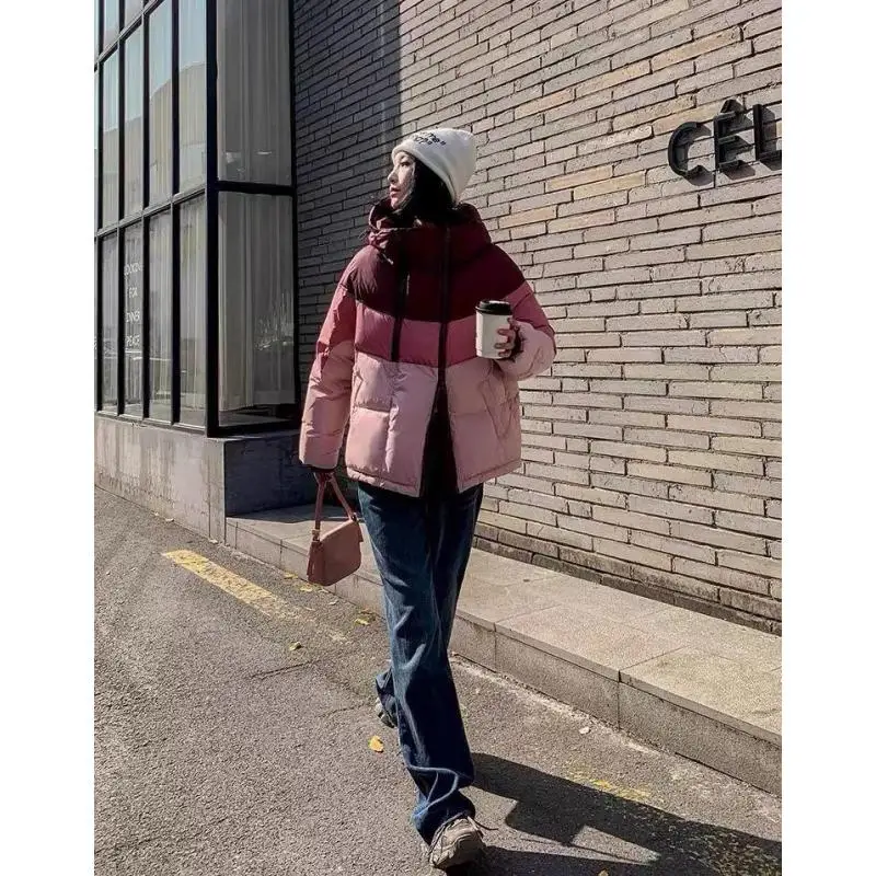 Color Blocked Down Jacket Women Winter 2024 Luxurious And Stylish Look Small Stylish Lightweight Trendy Coat