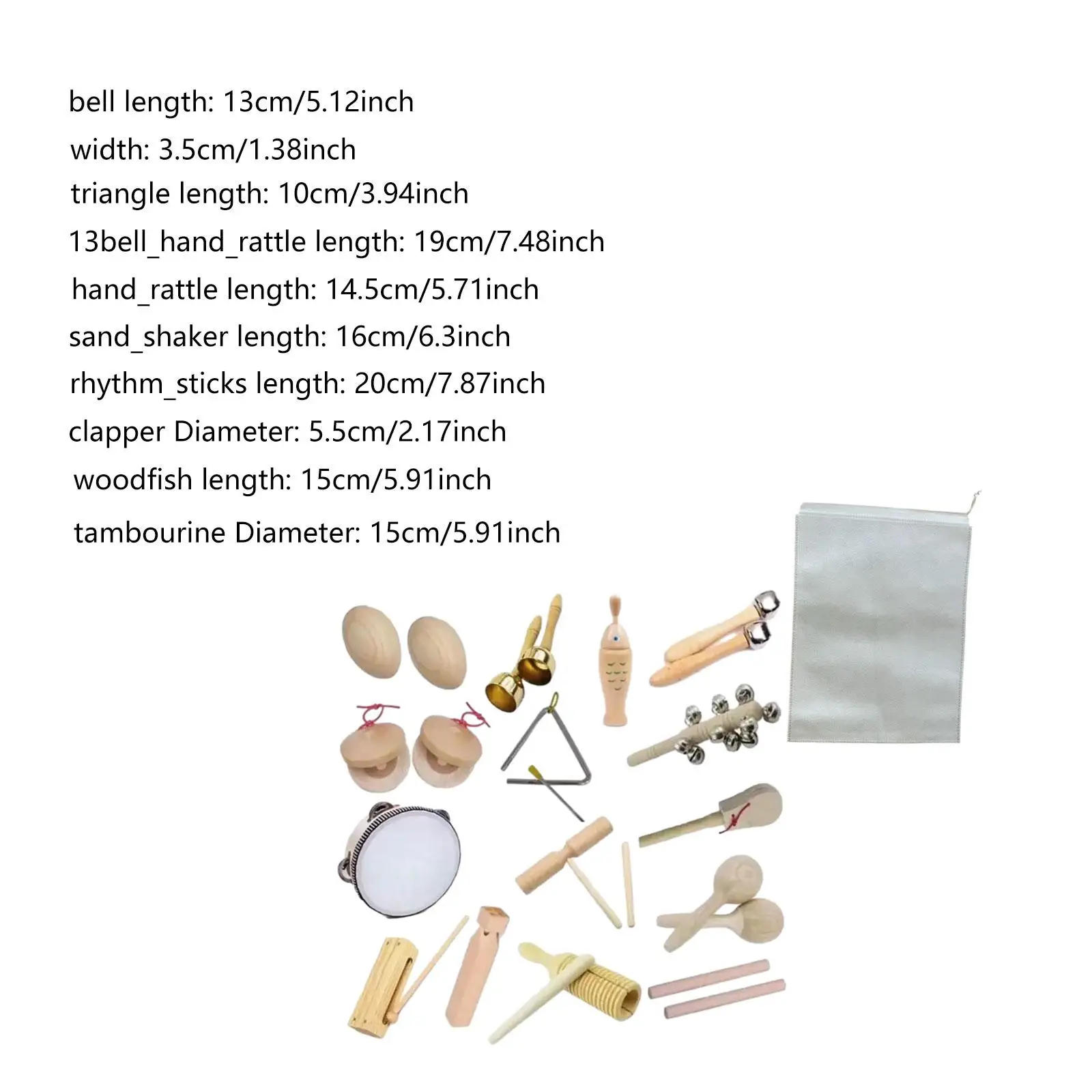 15 Pieces Kids Musical Instruments Set Development Toy Practical Educational