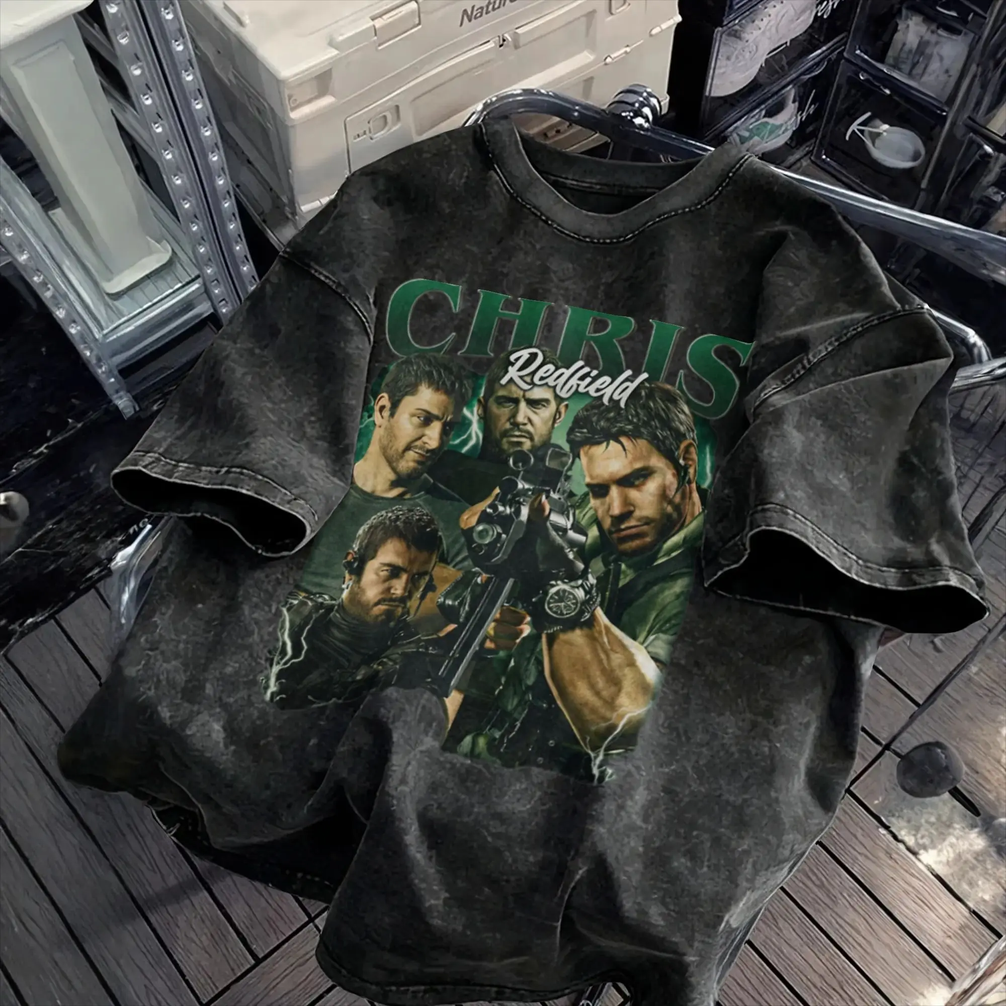 Chris Redfield Resident Evil T Shirt for Men Cotton Fashion for Male T-Shirt Crewneck  Tees Short Sleeve Clothing Plus Size