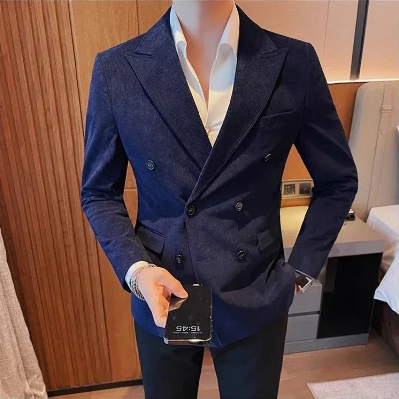 Abiti e blazer da uomo d'affari slim fit Cappotti casual Sottile elegante semplice petto Giacca da uomo classica originale bella