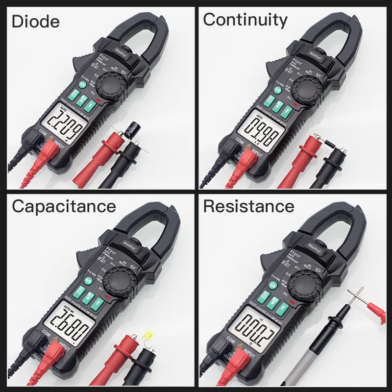 AC DC Digital Clamp Meter Auto Rang Multimeter True RMS Smart Plier Ammeter High Precision Capacitance Voltage Hz Ohm NCV Tester