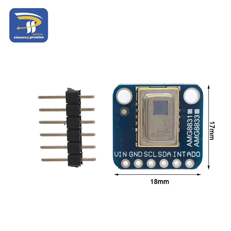 

AMG8833 3-5 В 8*8 I2C ИК-инфракрасный тепловизор с температурой, массив камеры, модуль датчиков 8x8 для Raspberry Pi