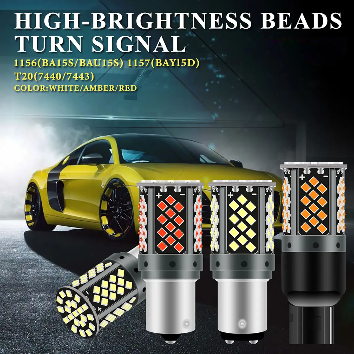 

1pcs 1156 BA15S 1157 T20 7440 W21W 7443 W21/5W 81smd LED Car Tail Bulb Brake Reverse DRL Signal Light 12V-24V