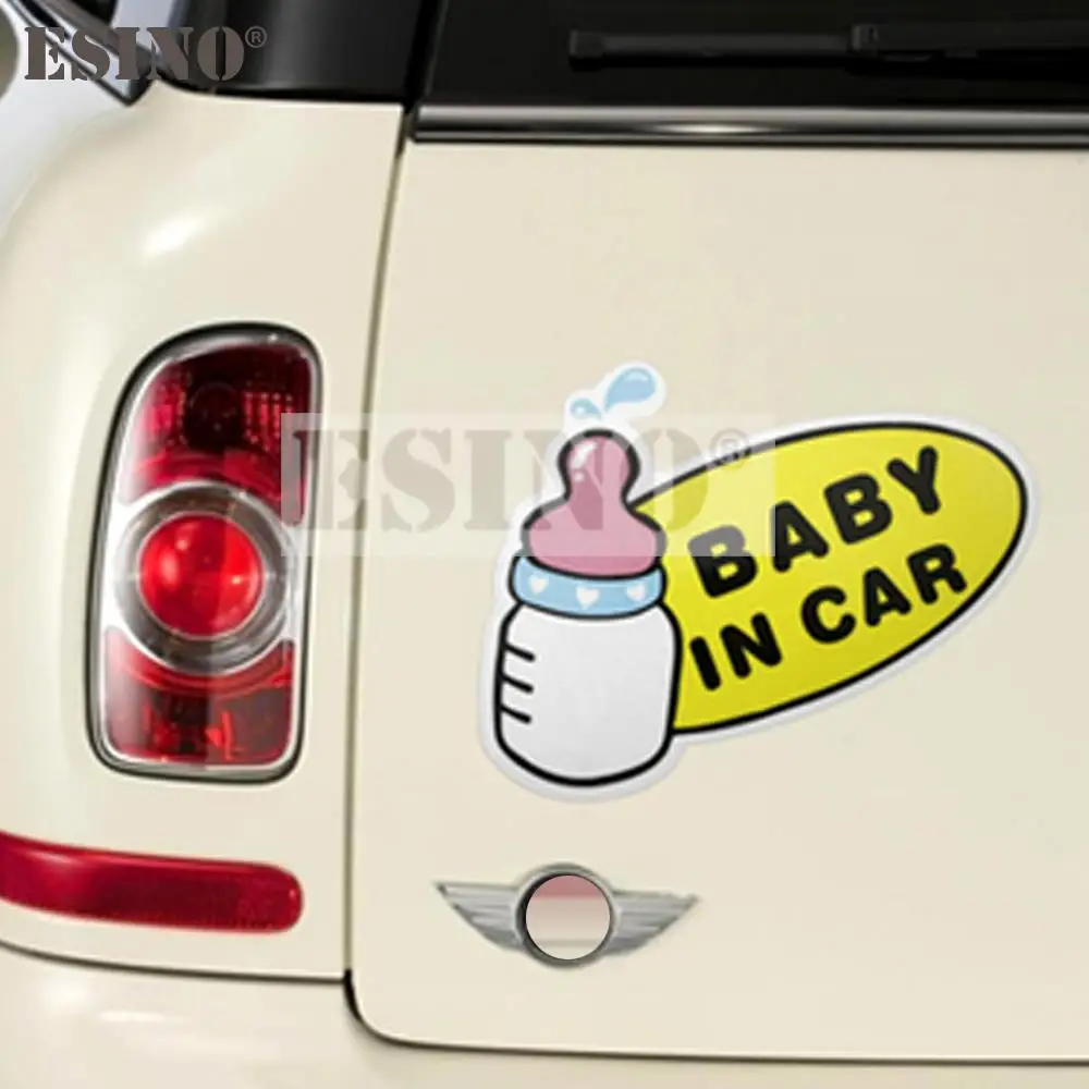 Car Styling Funny Decorative Feeding Bottle Baby In Car PVC Waterproof Sticker Bumper Glass Body Creative Pattern Vinyl Decal