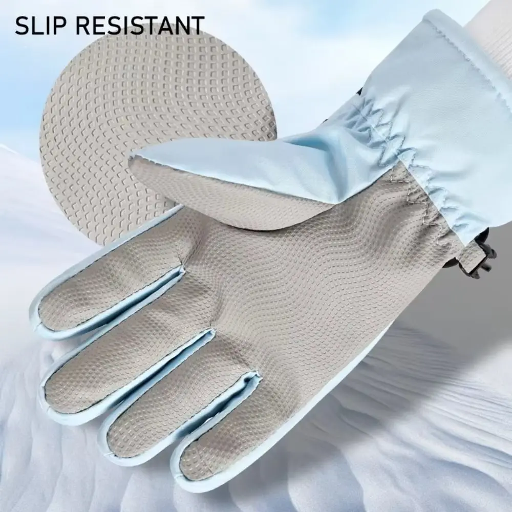 1 Pair Non-Slip Women's Skating Mittens Thicken Palm Protection Skating Gloves Winter Warm Stretch Figure Skating Gloves