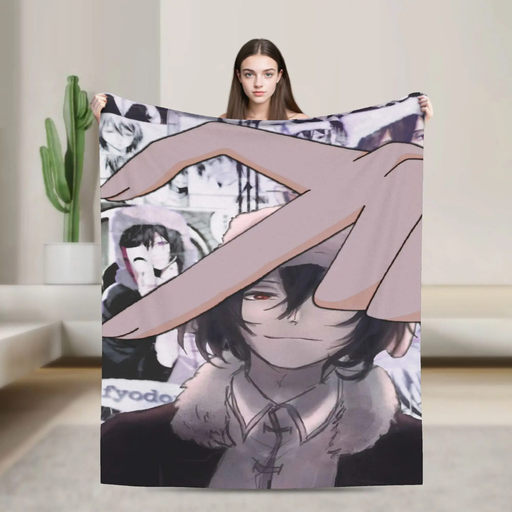Fyodor D From B-Bungo Stray Dogs Warm Soft Blankets  Travel Plush Bedding Throws Novelty Home Decor Bedspread Sofa Bed Cover