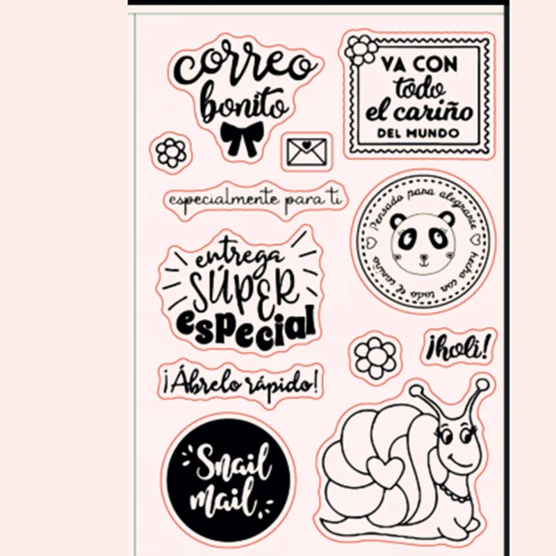 new spanish Word phrase Clear Stamp Transparent Silicone Stamp Seal Sheet For Scrapbooking Photo Album Decoration