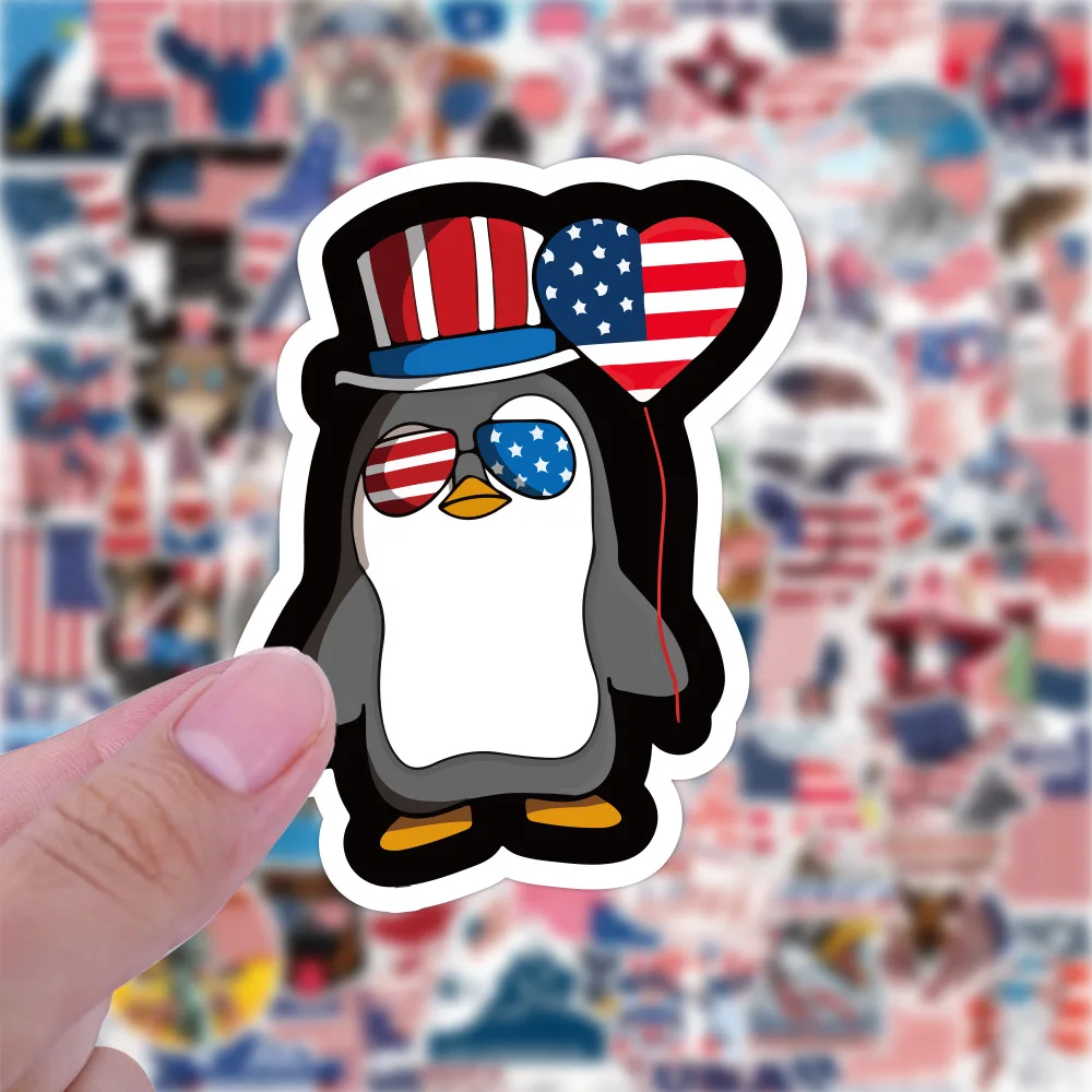 10/30/50 Buah Hari Kemerdekaan Bendera Iman Stiker Decal Bagasi Perjalanan Ransel Skateboard Telepon Laptop USA Stiker Grosir