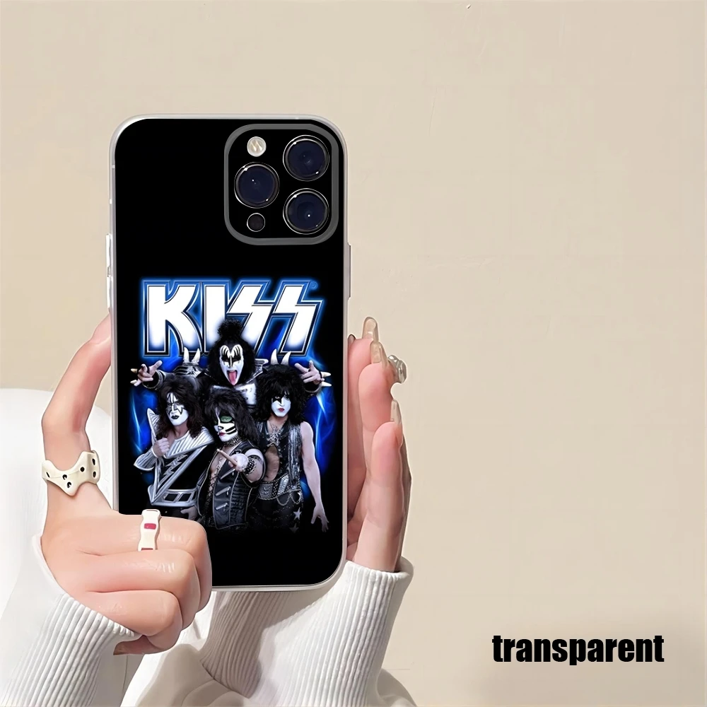 Cool KISS Band Music Phone Case new 2023 For iPhone 15 14 12 13 11 Pro Max Mini X XR XS Max 7 8 Plus transparent cover