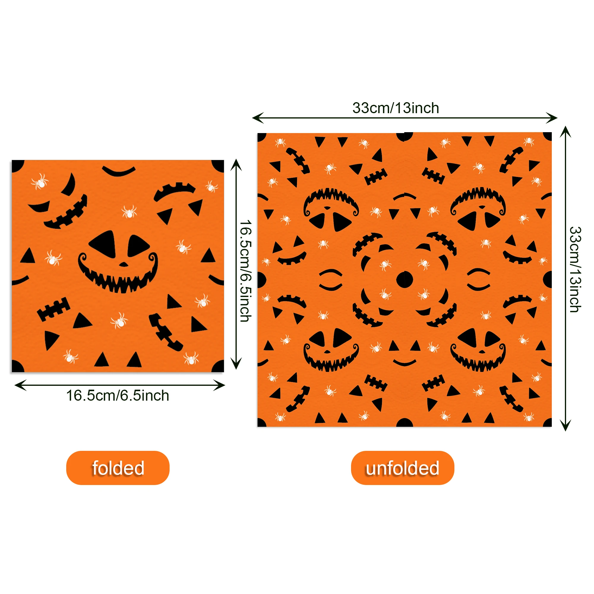 20/40 Stück Halloween-Party-Servietten, Skelett-Spinnen-Papierservietten für Halloween-Tischdekoration, Partyzubehör – Detail 6