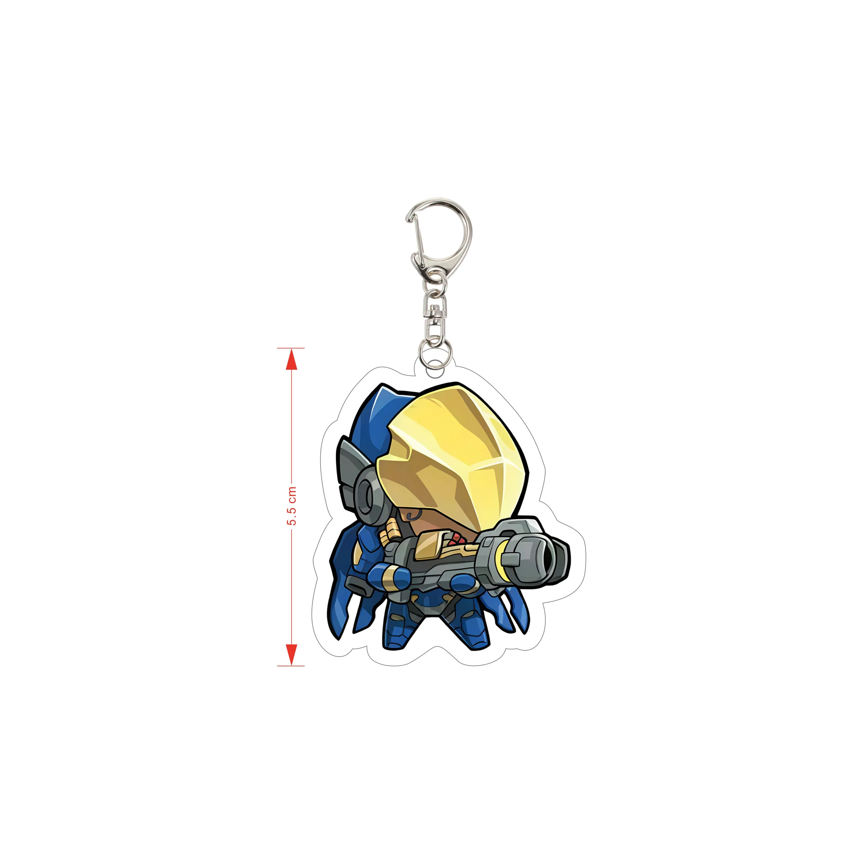 Game Overwatch Acrylic Keychains 6CMChibi Style Reinhardt Winston Double-Sided Laminated Printing Backpack Charms Birthday Gifts