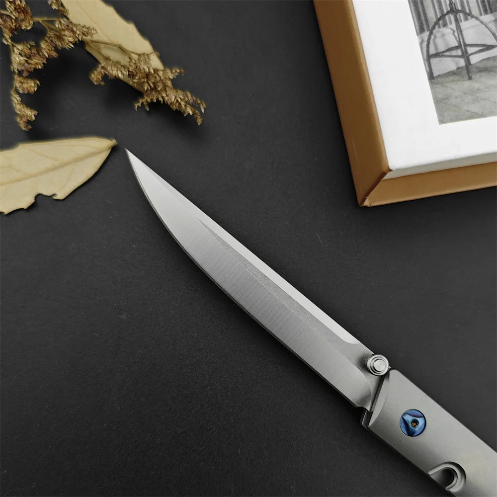 CR 7096 CEO Gentleman\'s Bearing Folding Pocket Flipper Knife D2 Blade Titanium Alloy Handle Hunting Tactical Knife Survival Tool