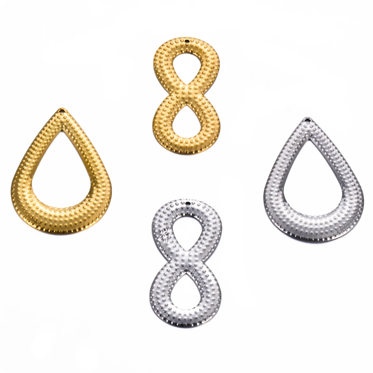 

5pcs DIY Necklace Jewelry Accessories 18K Gold Plated Stainless Steel Tear Drop Infinite Symbol Charms Pendants Jewelry