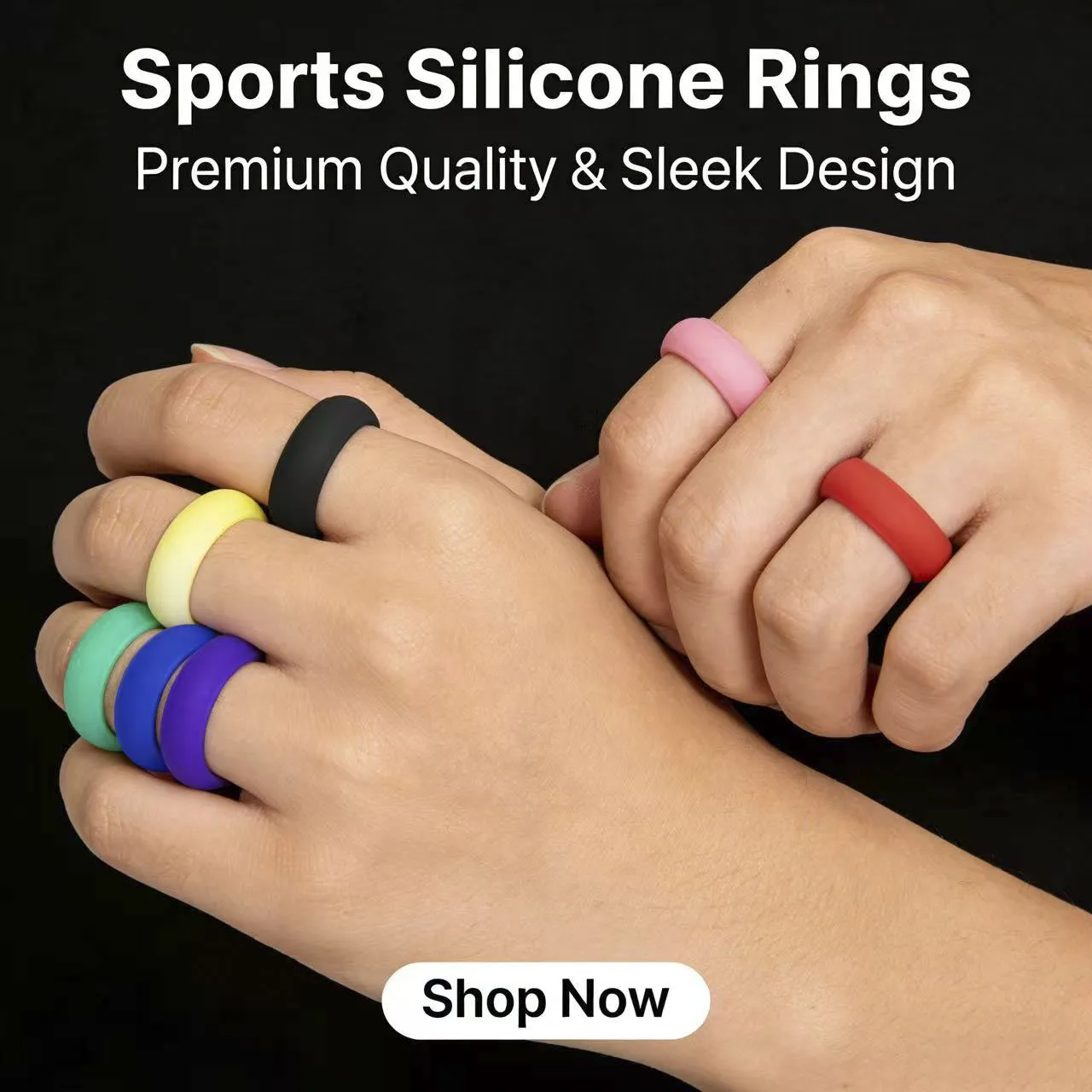 1pc 8mm Unisex Rainbow Silicone Rings Hypoallergenic Flexible Sports Antibacterial Wedding Women Silicone Finger Ring