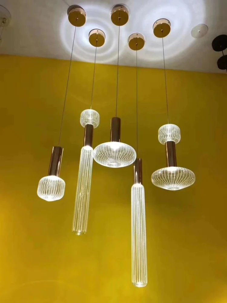 Nordic LED Pendant Lights Clear Glass Foyer Kitchen Special Light Fixtures Dining Bedroom Lamp Cord Adjustable