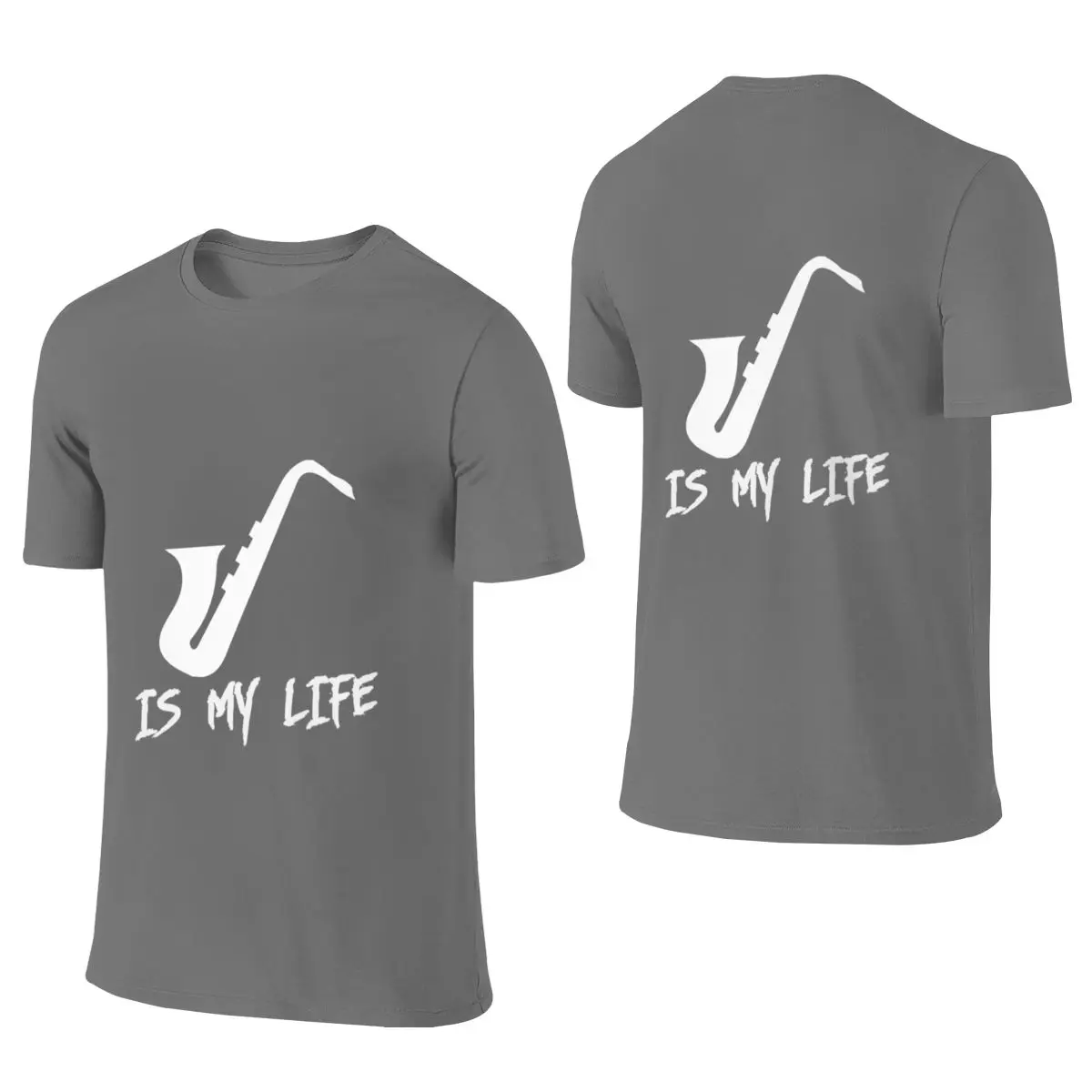Saxophone Is My Life Oversize Reversible T-shirt Solid Color Minimalism Small Patterns Women's T-shirts