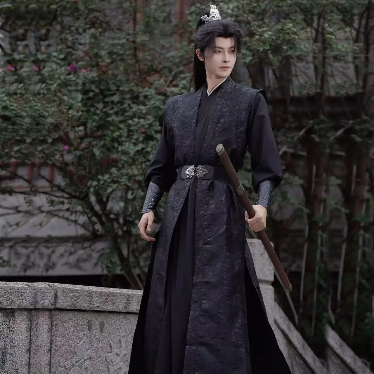 

Halloween Dark Black Hanfu Men Women Traditional Wei And Jin Dynasty Jacquard Suits Carnival Party Wuxia Cosplay Costume Hanf