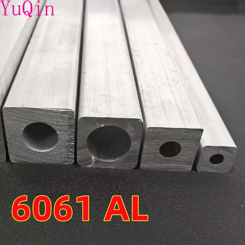 Square outside aluminum tube Aluminum tube with square outside and round inside 6061AL DIY material