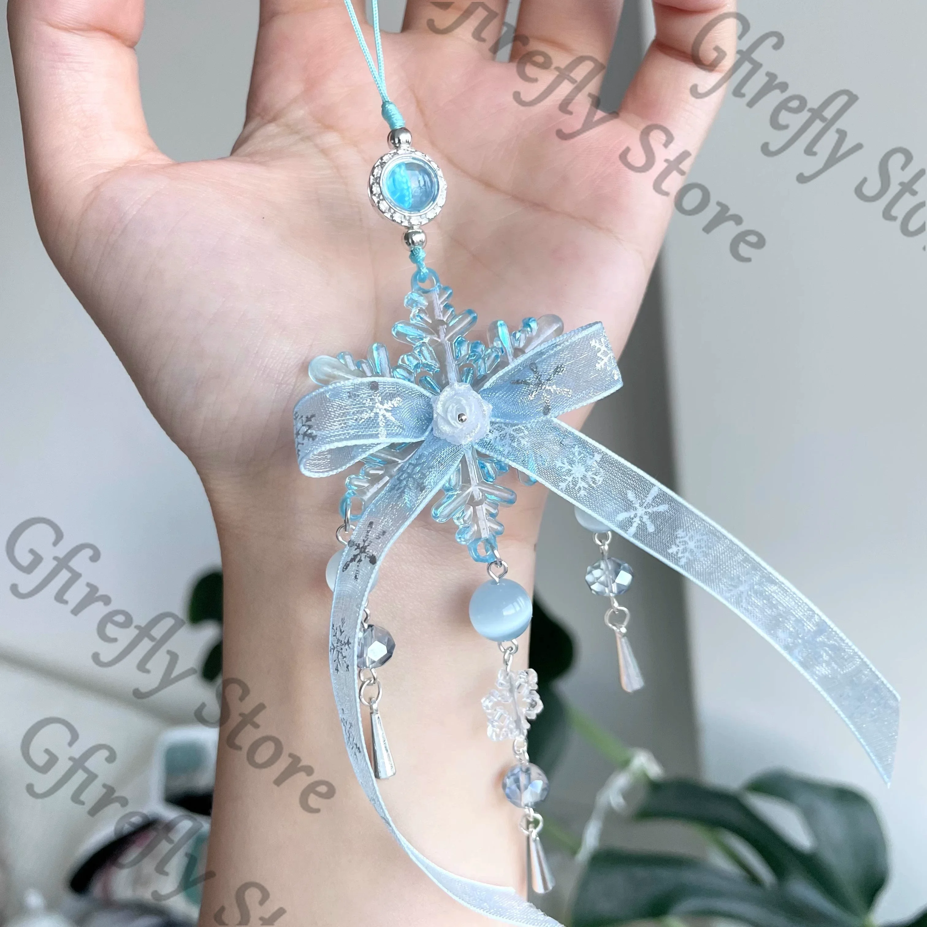 

Love and Deepspace Zayne Snowflake Shaped Impression Pendant Handcraft Ornaments Mobile Phone Chain Manga Merchandise