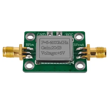 RF Ultra-wideband High-power Amplifier (5M - 6GHz, Gain 20dB) with shielding cover