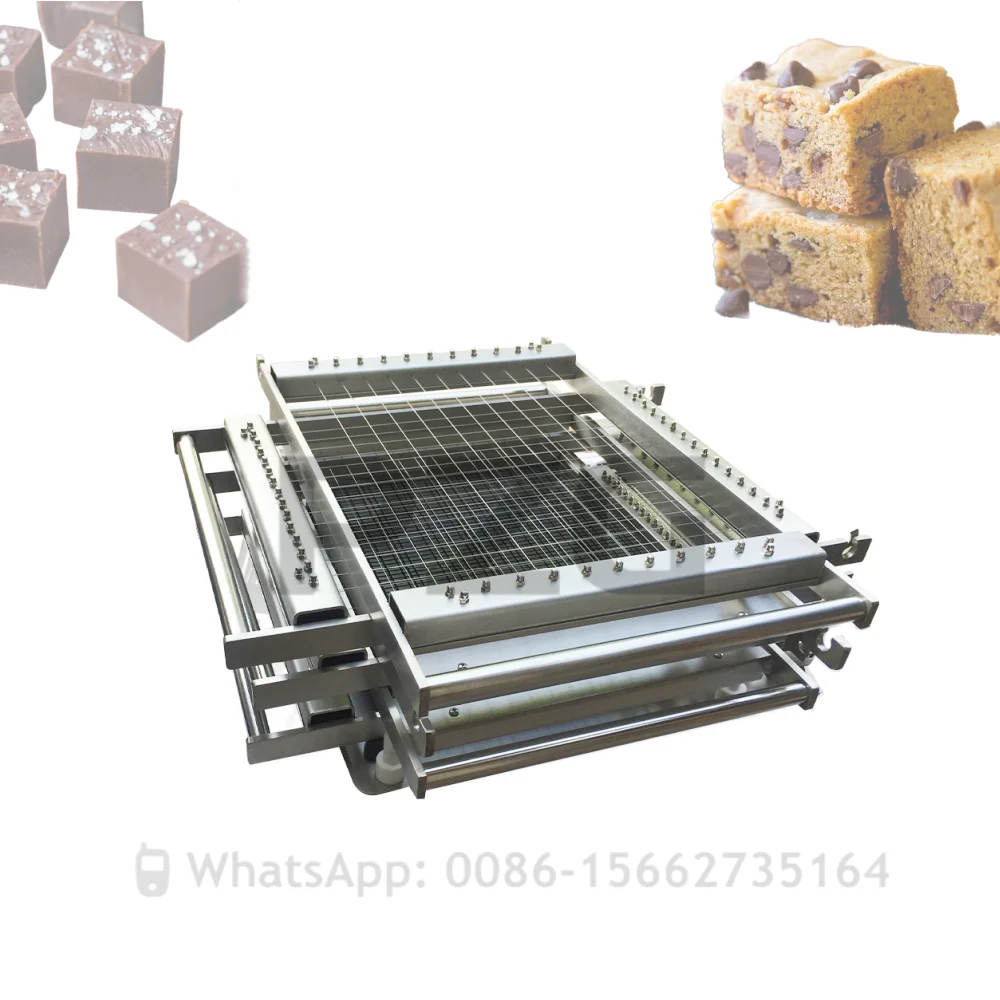 

360*360MM Cutting Table Double Arm Soft Candy Cake Truffle Chocolate Cutting Slicing Machine Cutter For Strip Or Cube