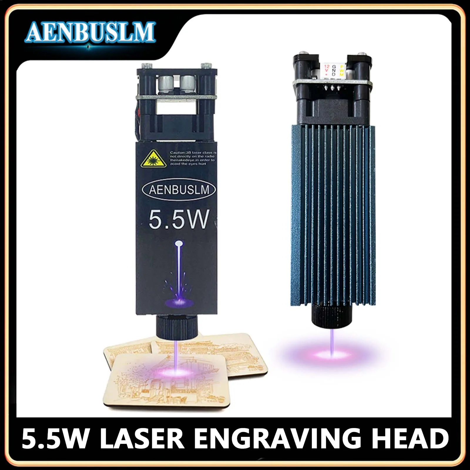 AENBUSLM 3.5W/5.5W Optical Power Laser Engraver Adjustable Focus 450nm Laser Module 12V Laser Head Woodworking CNC Accessories