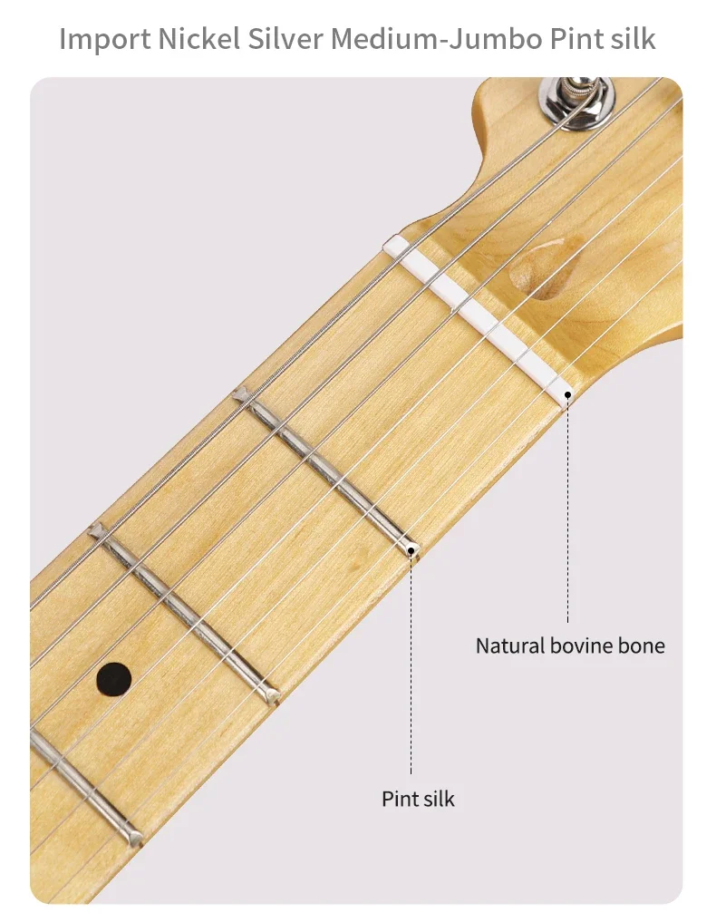 D-120 Nieuwe 22 fret linden body, esdoorn hals aangepaste 6-snarige elektrische gitaarkit