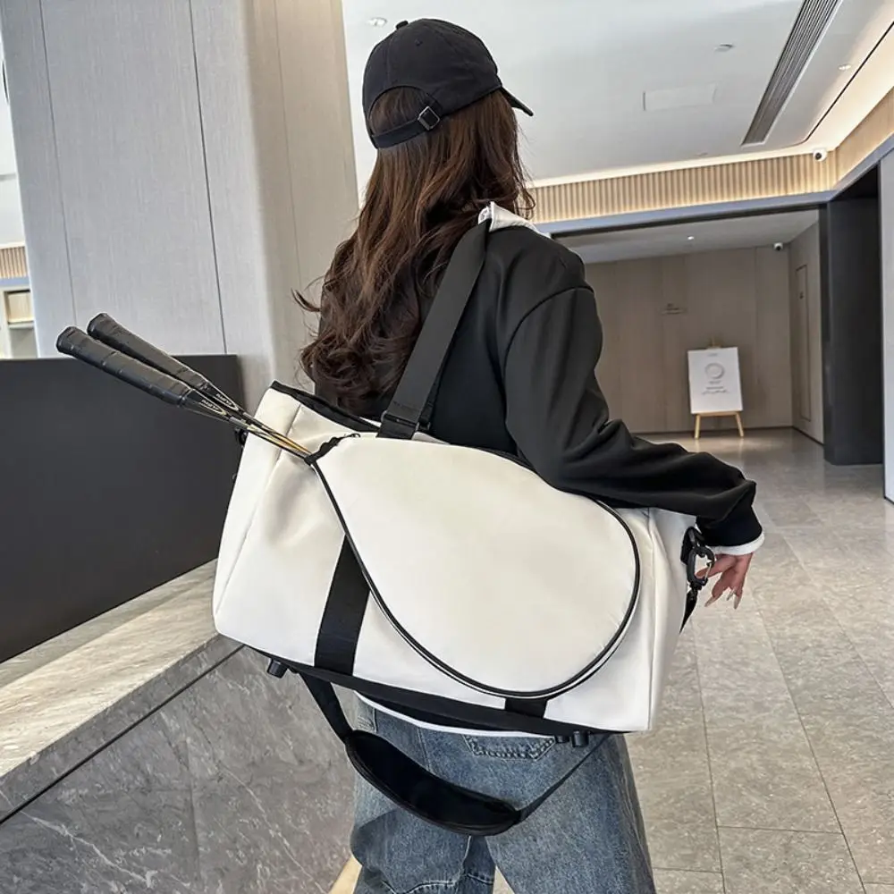 

Новая большая вместительная сумка для ракеток для бадминтона, многофункциональная водонепроницаемая сумка для фитнеса, прочная нейлоновая спортивная сумка