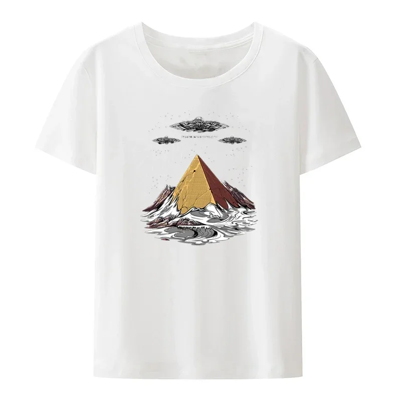 Egyptian pyramid alien UFO Roupas masculinas T shirt for men clothing T-shirts leisure graphic tshirts casual loose kosulki