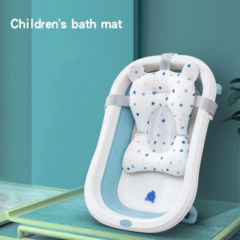 Baby Bath Seat Support Mat Foldable Baby Bath Tub Pad & Chair Newborn Support Seat Mat Baby Bath Seat Floating Water Pad