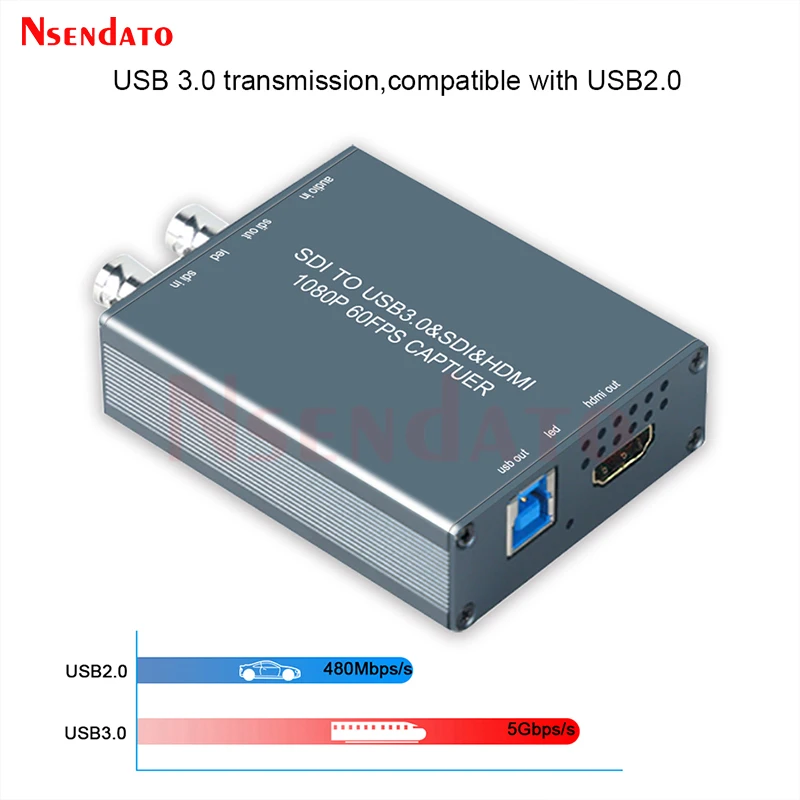 SDI to USB3.0 1080p 60FPS HDMI SDI USB Video Capture Card HDMI to USB3.0 Video Recording Box adapter Dongle Game Live Streaming